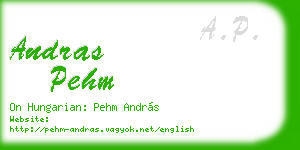 andras pehm business card