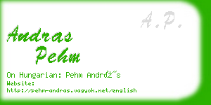 andras pehm business card